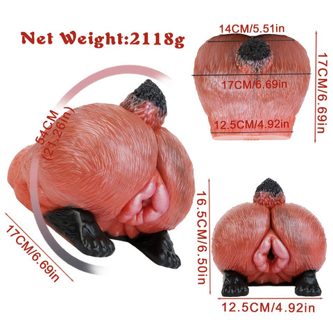 GEEBA Male Masturbator Cup,Silicone Single Hole Penis Trainer,Pocket Pussy Animal Anal Toy,16.99cm Height,2254g Weight